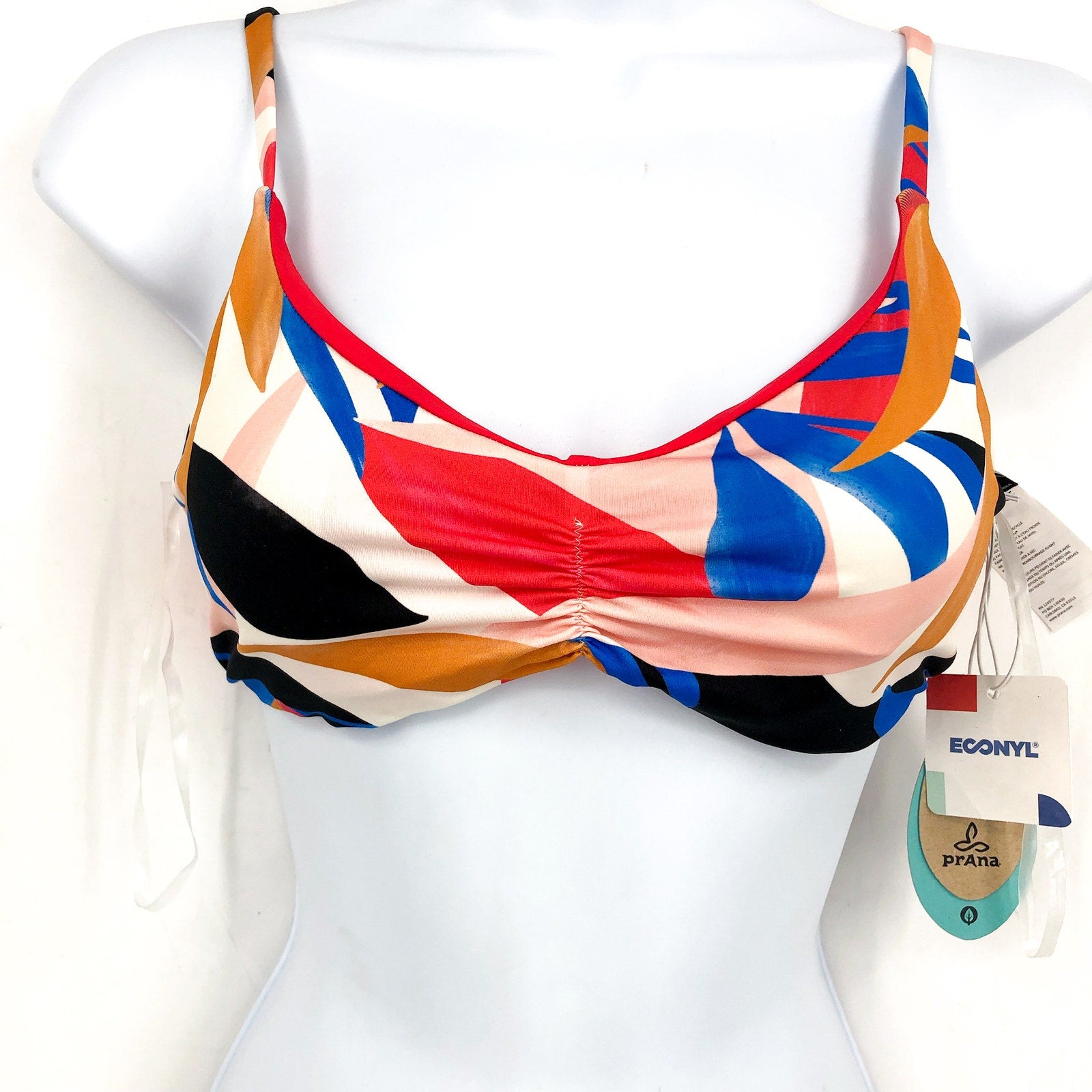PRANA Women's Jess Reversible Bikini Top XS Pink Tropics Print Floral Swim NWT