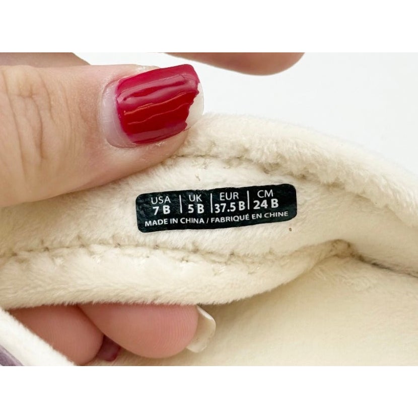 Spenco Womens Yumi Cozy Slipper Flip Flop Size 7 Plush Faux Fur Purple NIB