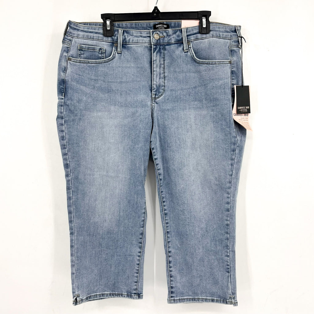 NYDJ Curves 360 Womens Slim Straight Crop Jeans Size 16 Charmed Light Blue NWT