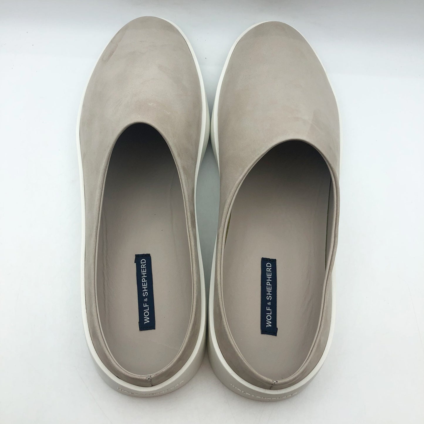 Wolf & Shepherd Cruise Mule Slip On WOMENS 8 MENS 6.5 Warm Gray Leather NIB