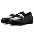 Sperry Womens Chunky Penny Loafers Size 6.5 M Black Leather Shearling Top NWOB