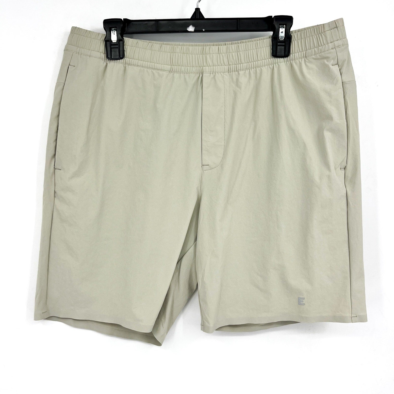 EVERLANE Uniform Men's Renew Pull-On Sport Shorts Large Khaki Stone Stretch NWOT