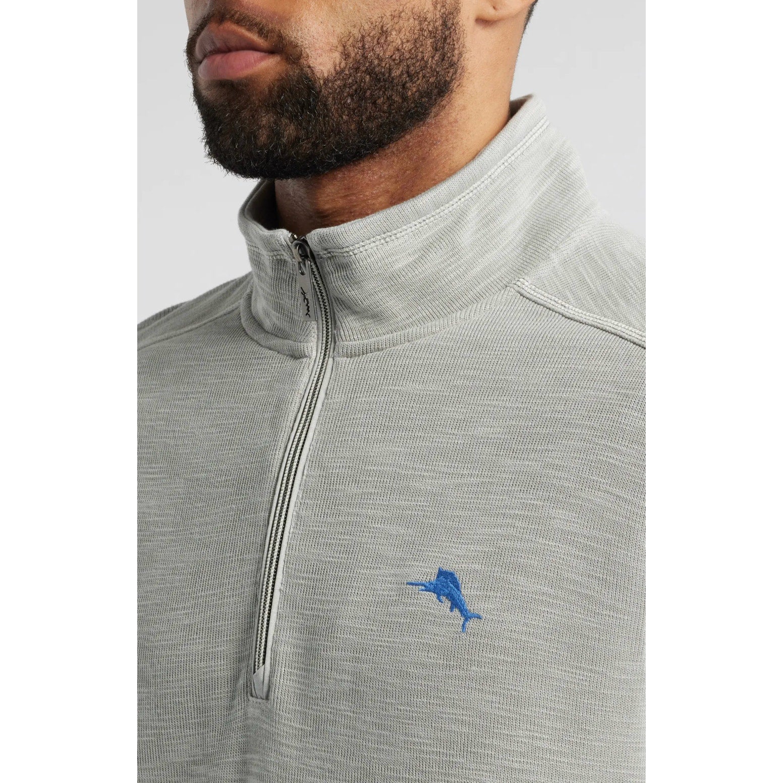 TOMMY BAHAMA Men's Tobago Bay Half Zip Sweatshirt Medium Smoke Grey NWOT