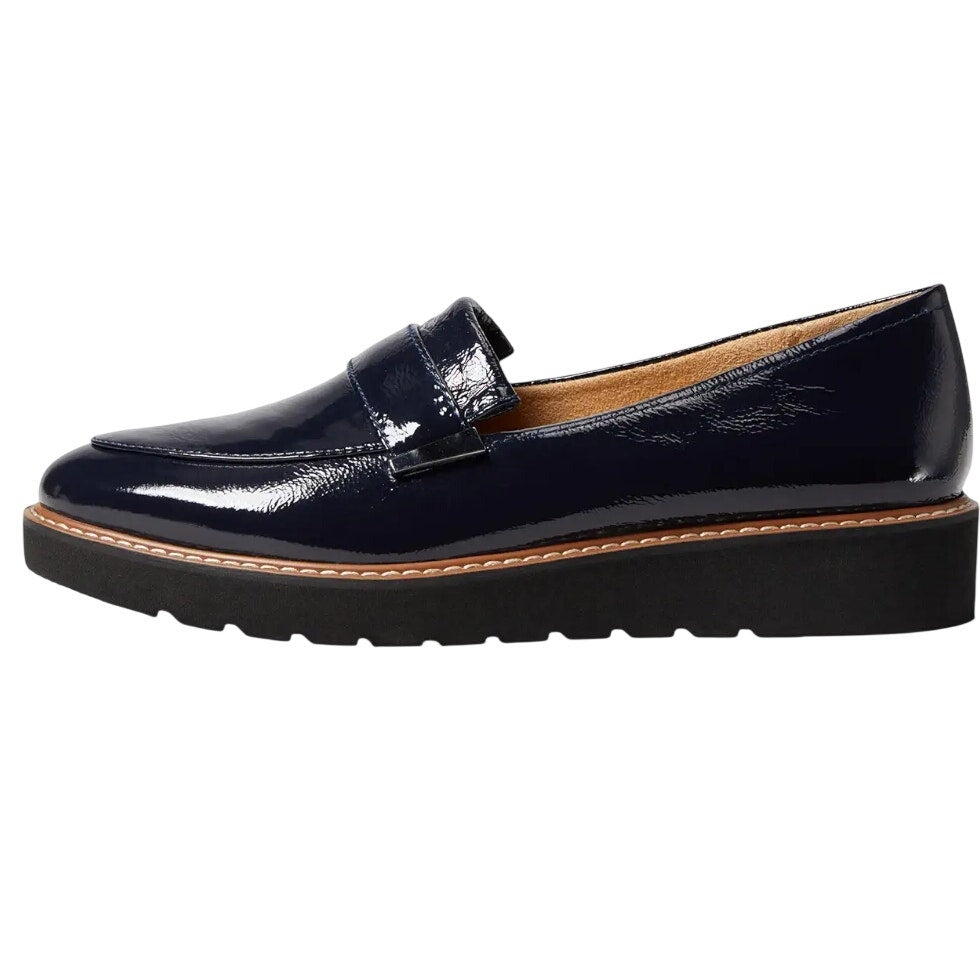 Naturalizer Womens Adiline Flat Loafers 11 Narrow Blue Leather Slip On NWOB