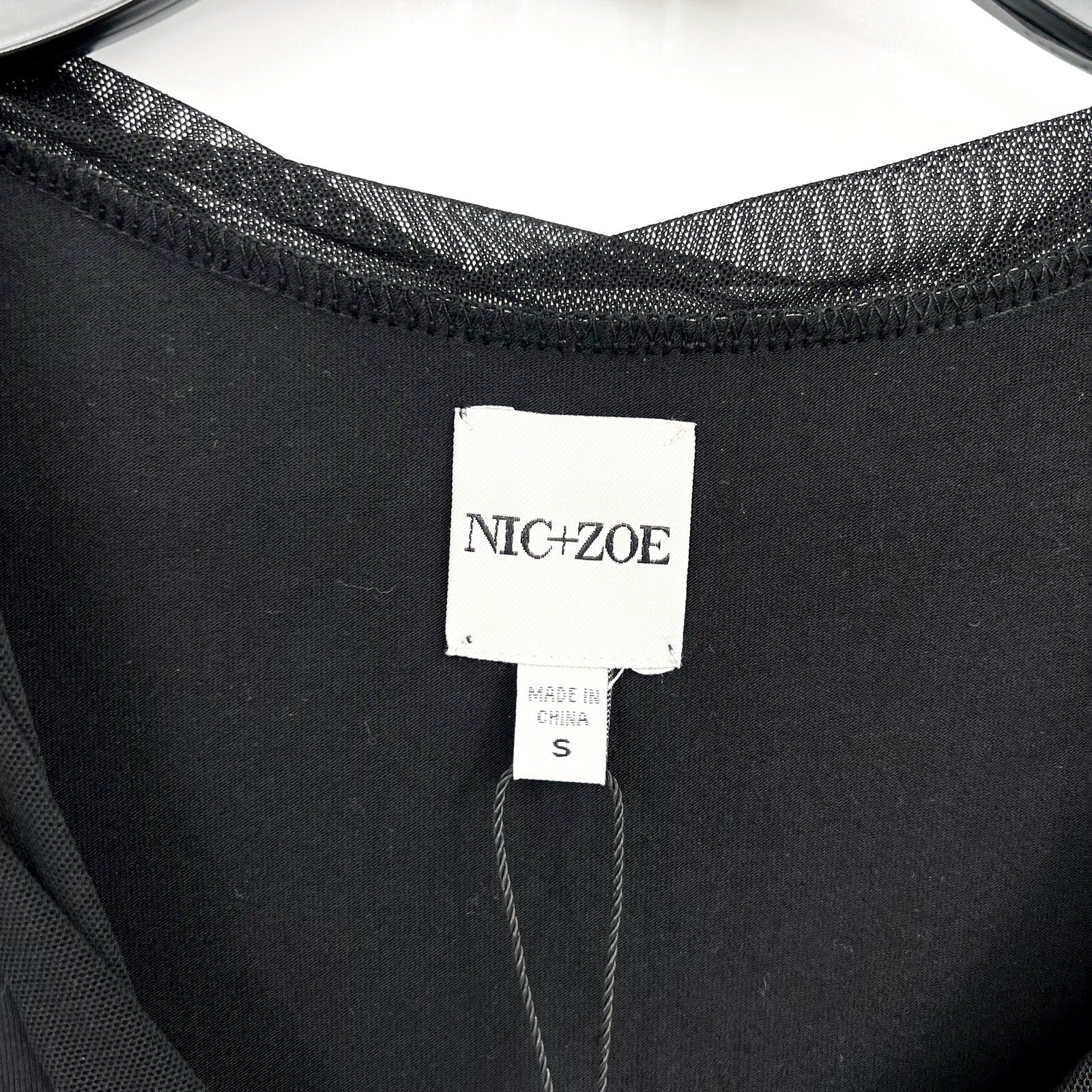 NIC+ZOE Women's Date Night Drape Tank Top Small Black Sleeveless NWT