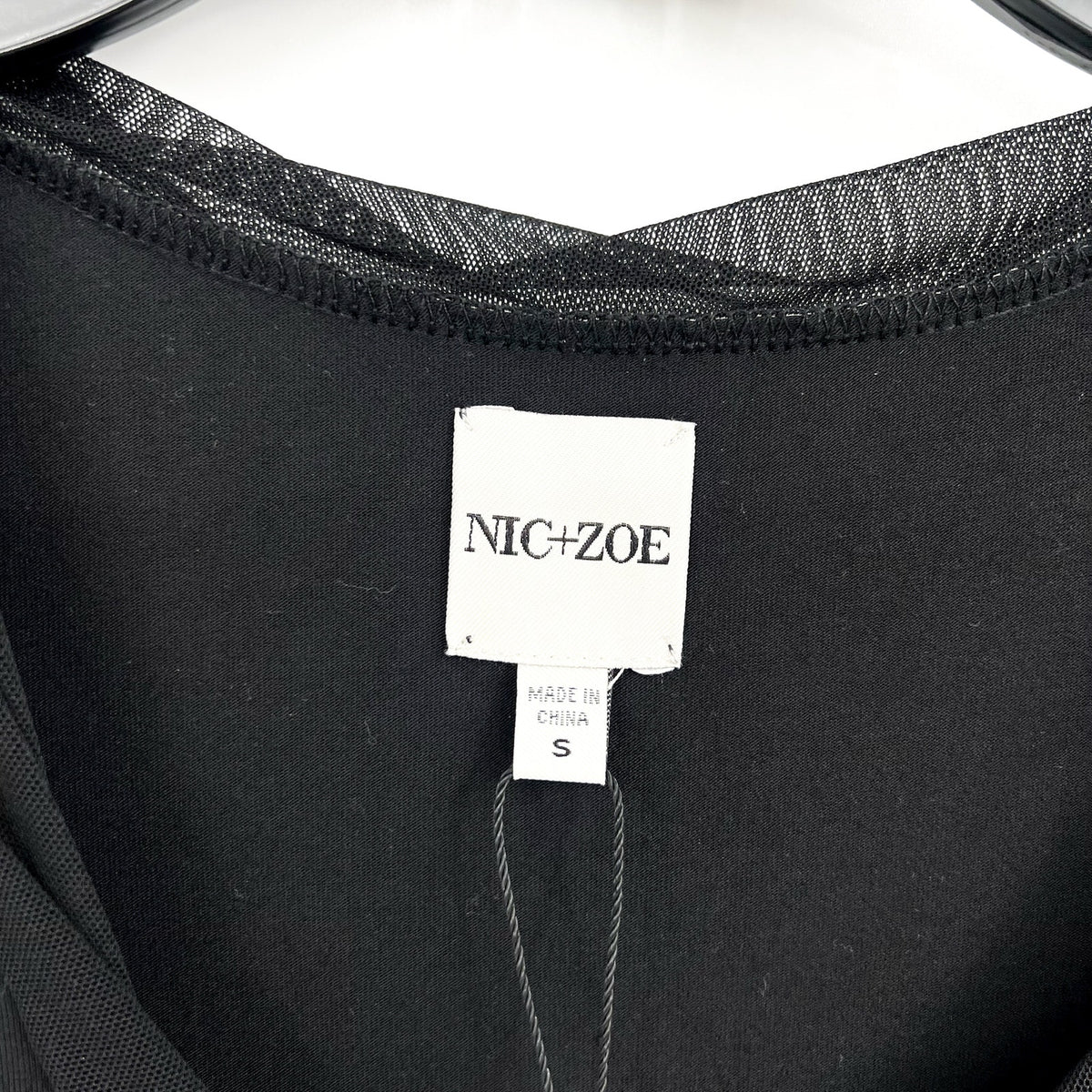 NIC+ZOE Women's Date Night Drape Tank Top Small Black Sleeveless NWT
