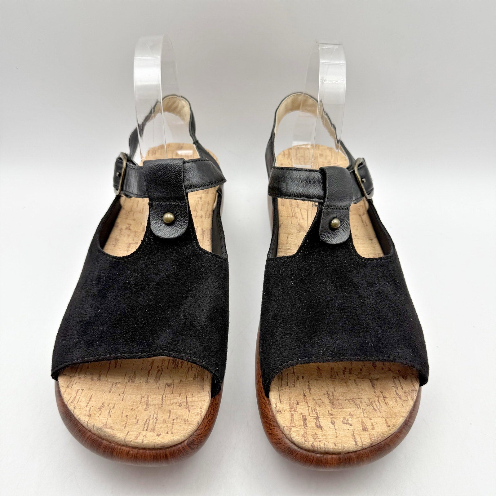 Alegria Womens Betsie Stretch Sandals EU 42 US 11.5-12 Black Leather NWOB