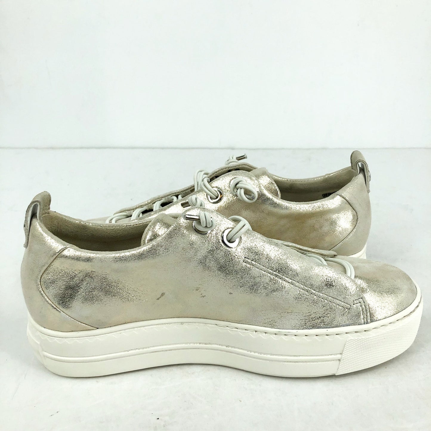 Paul Green Women Super Soft Faye Sneaker US 7.5 EU 37 Metallic Gold Leather NWOB