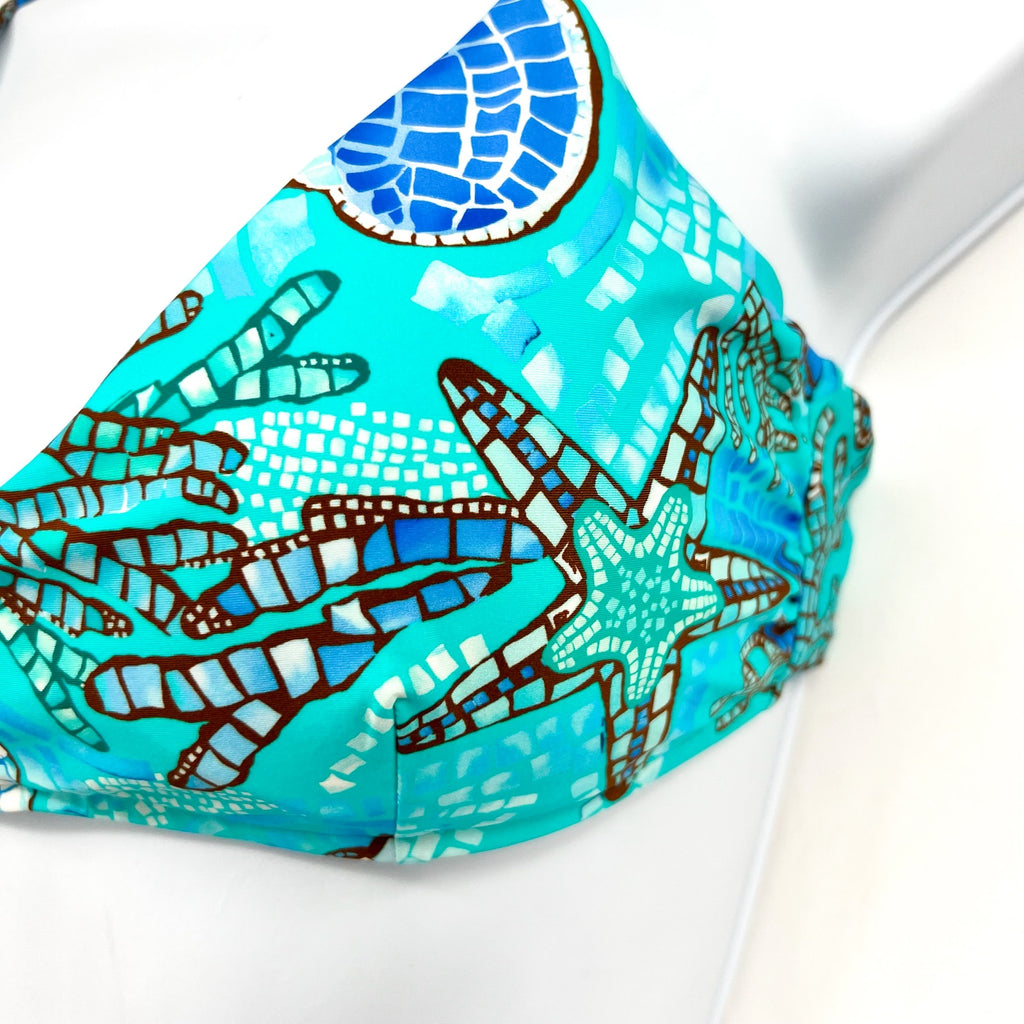 SEAFOLLY Women's La Mer Bralette Bikini Top Size 8 Aquatic Blue Swim NWT