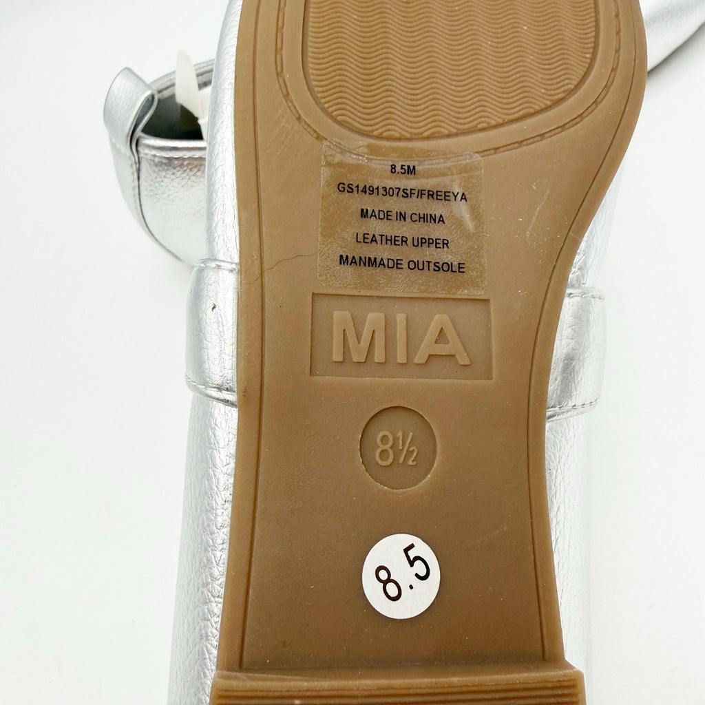 MIA Womens Uliana Ballet Flats Size 8.5 M EU 39 Silver Leather NWOB