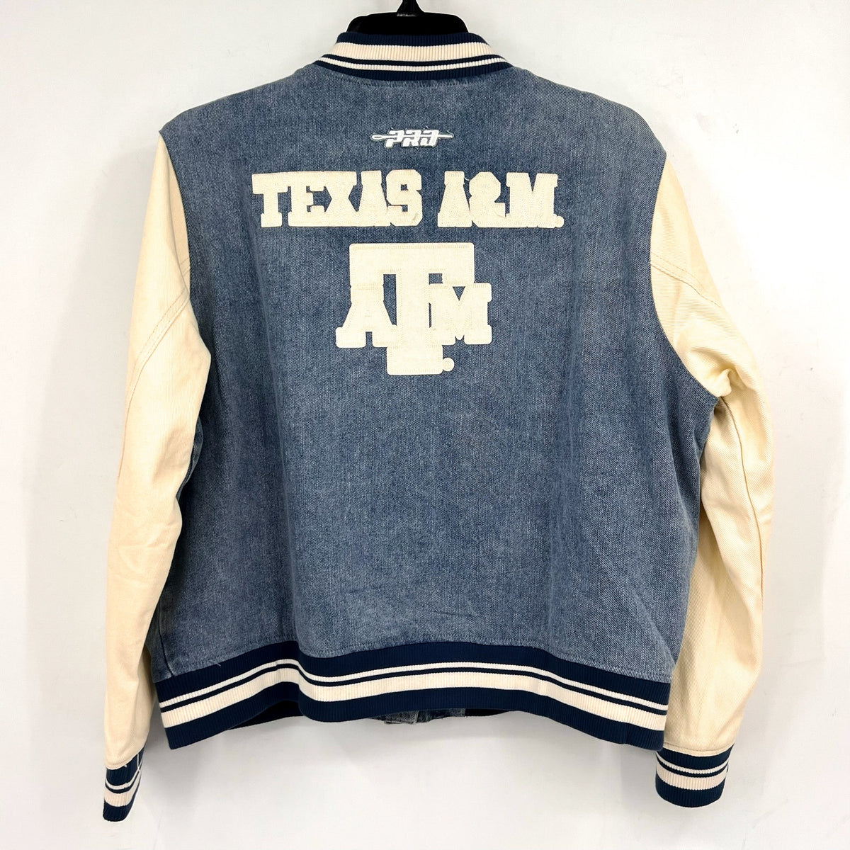 PRO STANDARD Men's Texas A&M Denim Varsity Jacket XL Blue Long Sleeve NWT