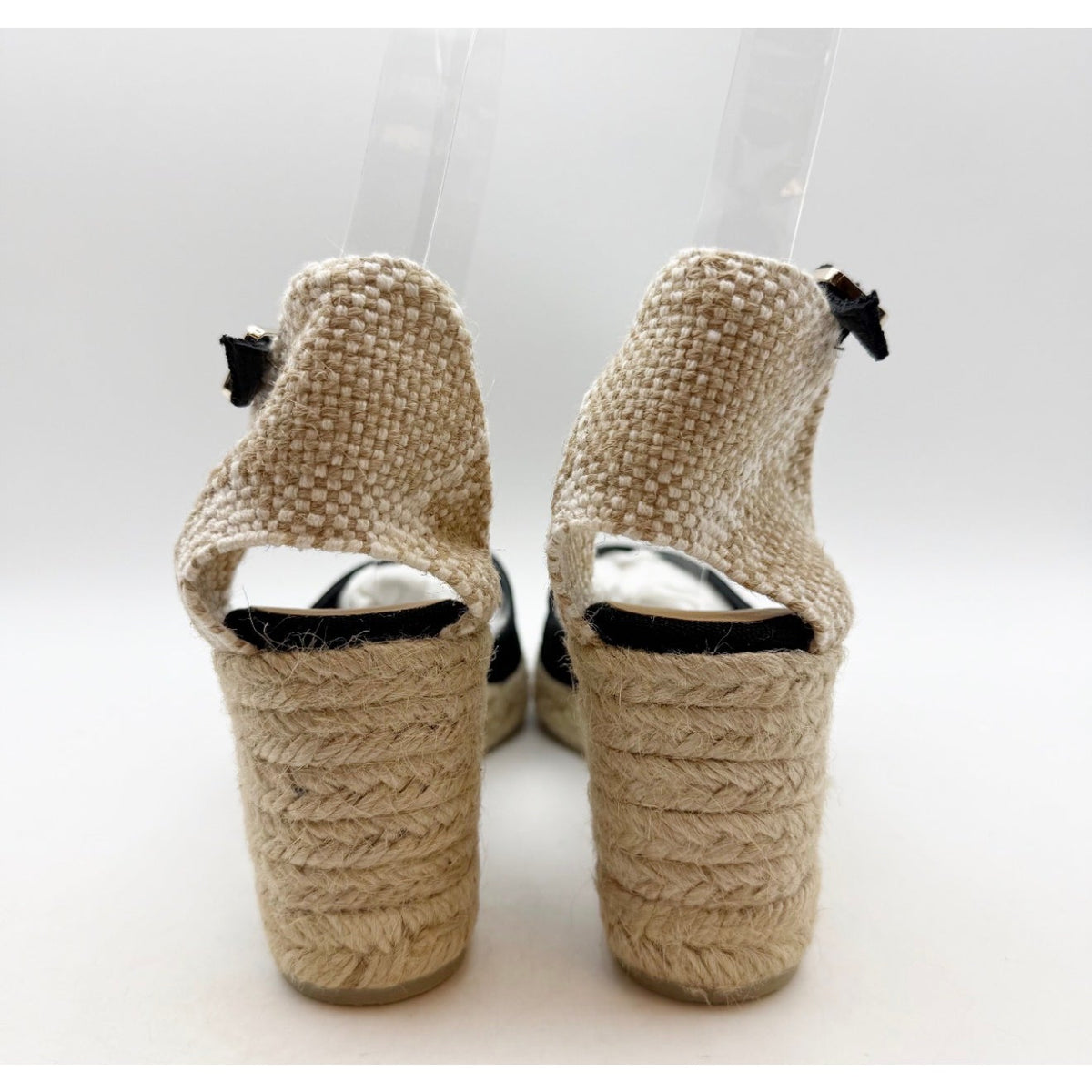 CASTANER Womens Chiarita Wedge Espadrilles Size 6.5 EU 37 Black 60 mm Heels NIB