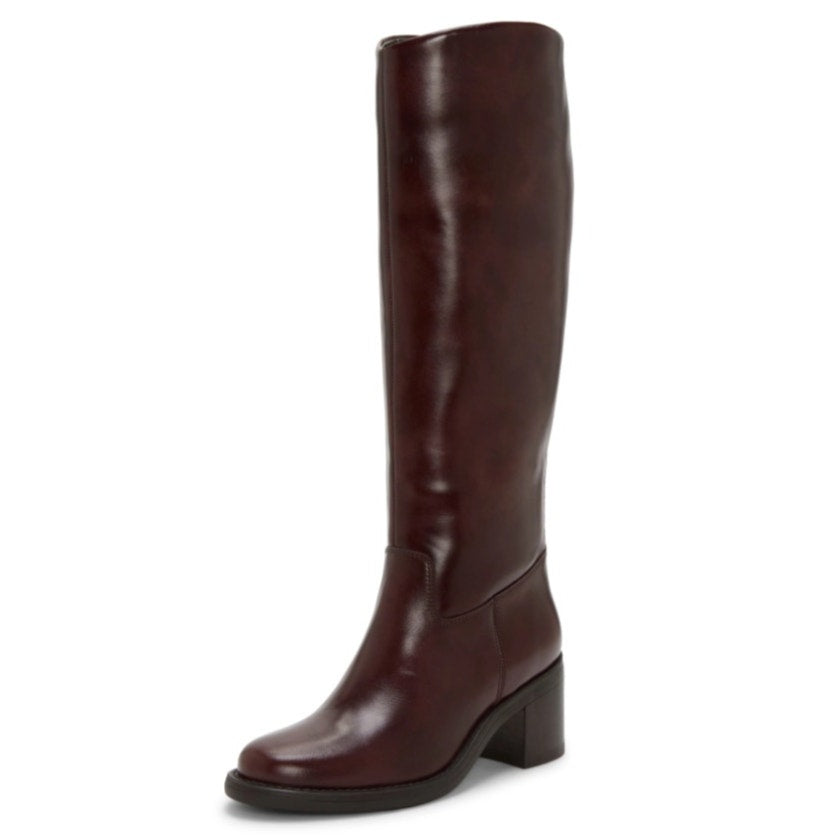 Vince Camuto Womens Amree Knee High Boot US 6 M EU 36.5 Red Mahogany Leather NIB