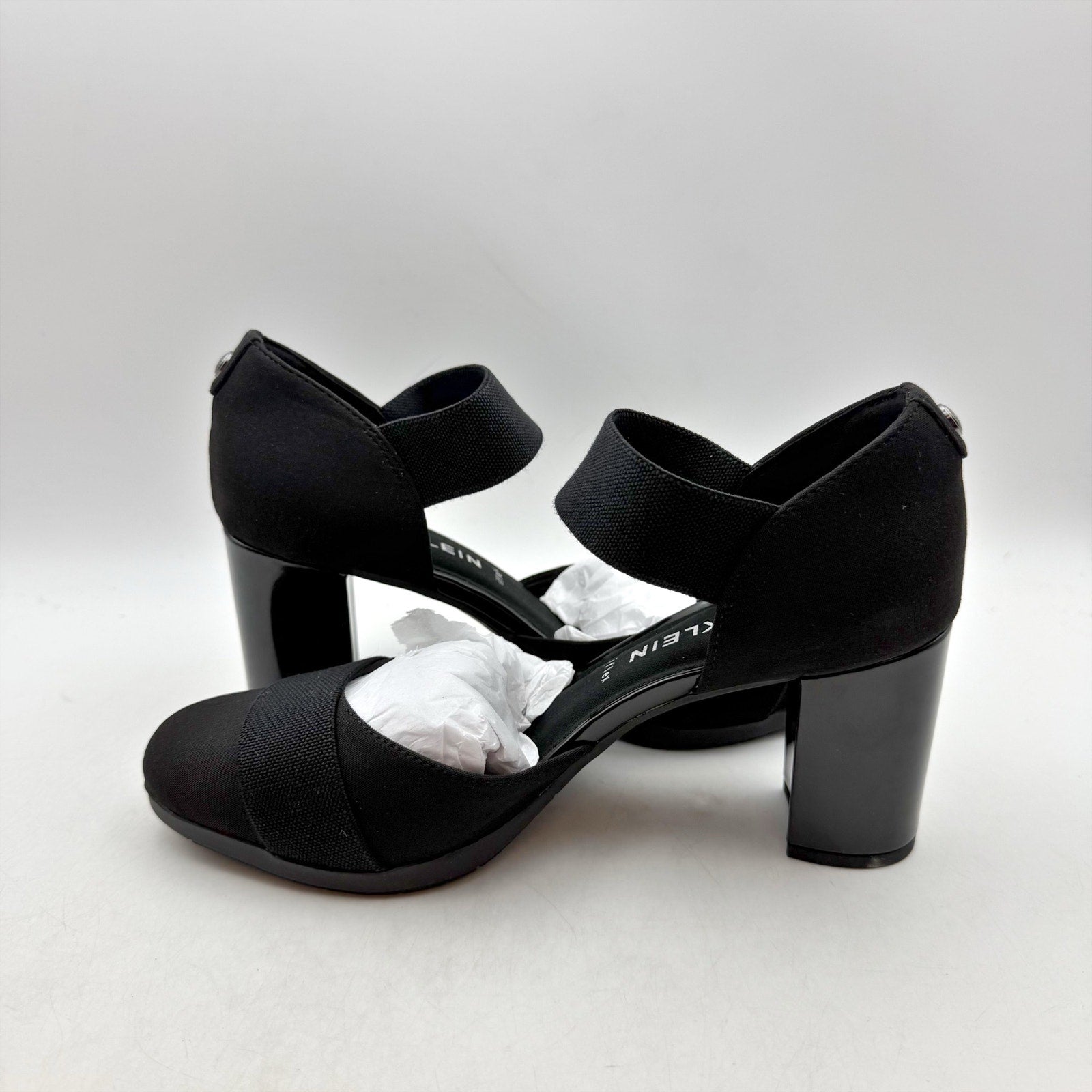 Anne Klein Womens Cailyx Ankle Strap Pumps Size 8 M Black Heels NIB
