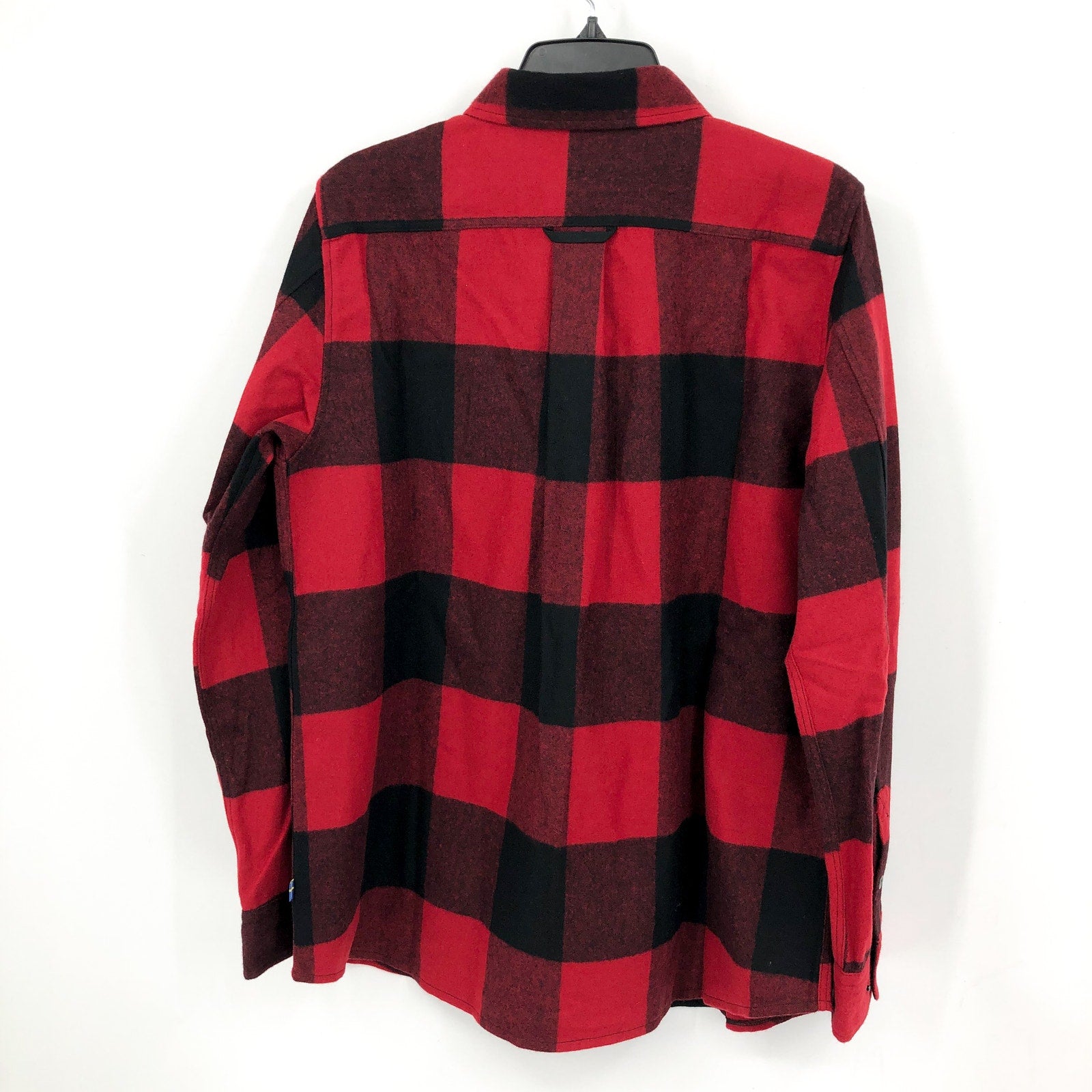 FJALLRAVEN Womens Canada Plaid Shirt Large Red Black Shacket Wool NWT