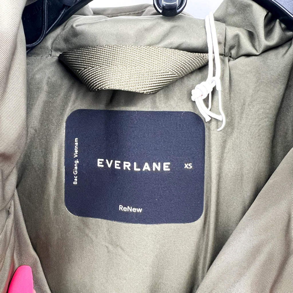 EVERLANE Women's The ReNew Long Puffer Jacket XS Army Green Hood Coat NWT