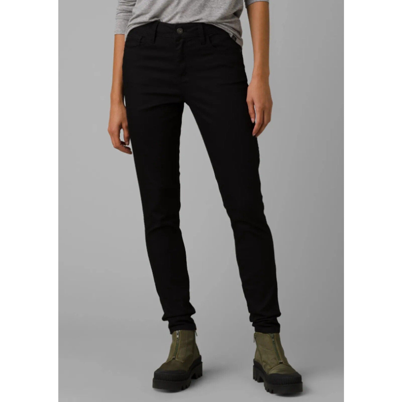 prAna Women's Oday Skinny Jeans Black 2 SHORT