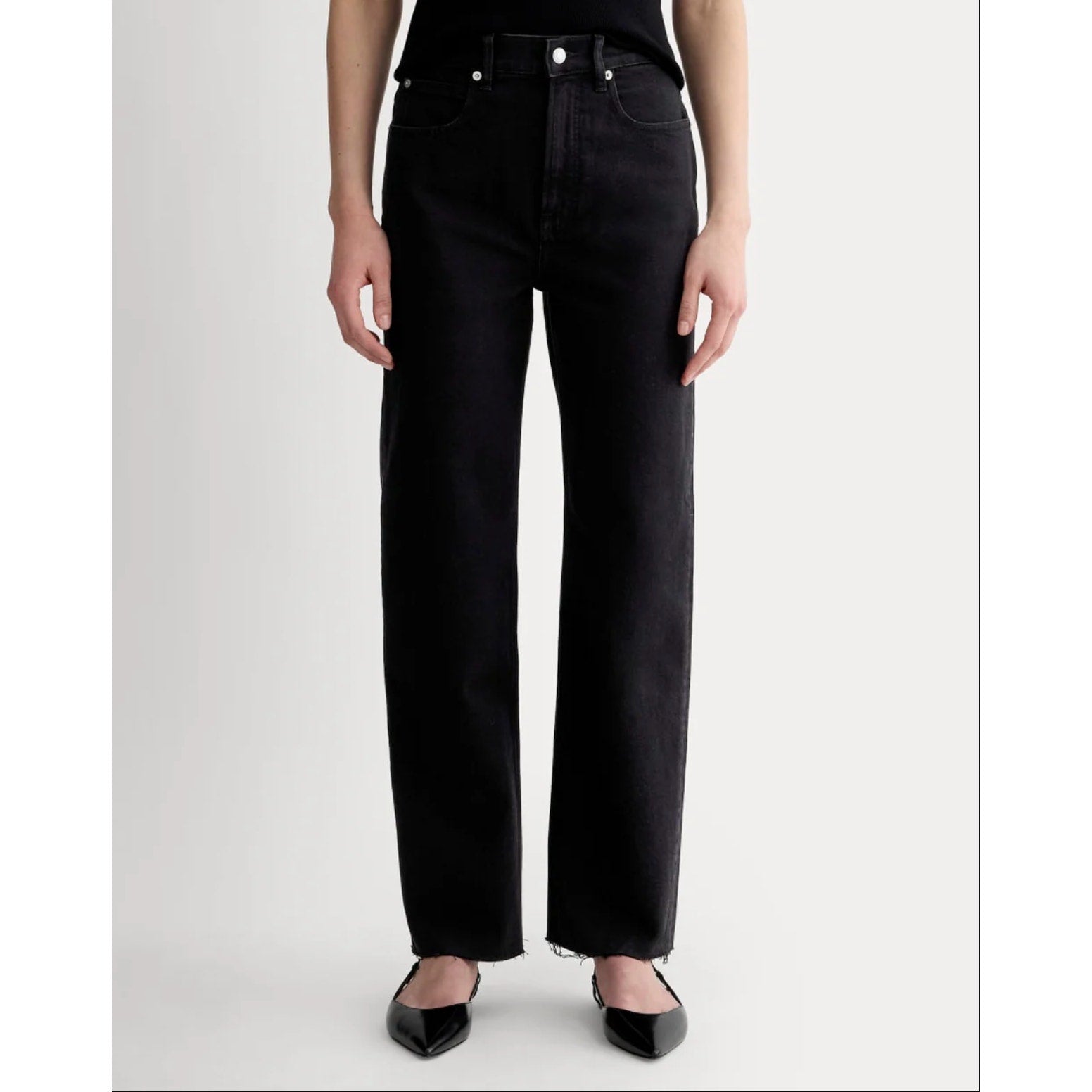 EVERLANE Women's The Way-High Jeans 28x27 US 6 Black Coal Straight Leg NWT