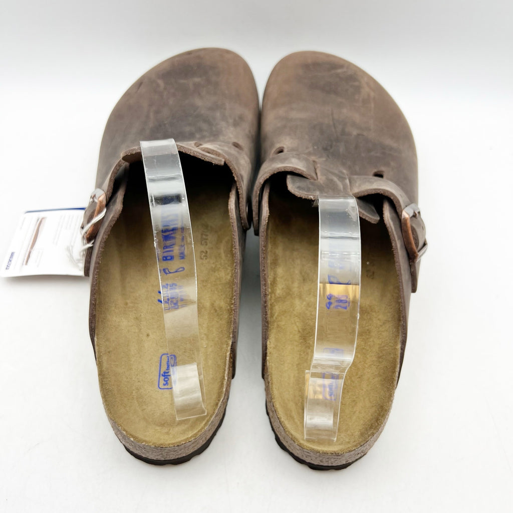Birkenstock Mens Boston Clogs EU 44 US 11 Brown Leather Slip On NWOB