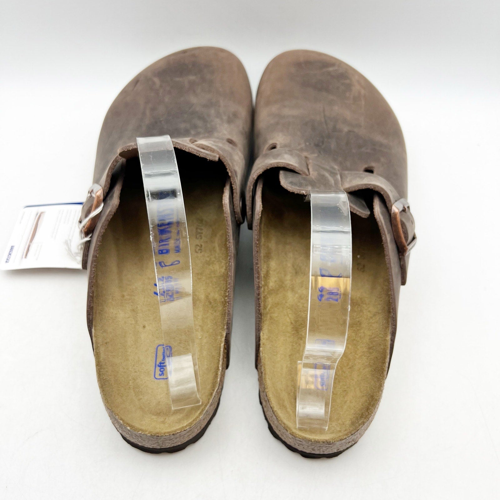 Birkenstock Mens Boston Clogs EU 44 US 11 Brown Leather Slip On NWOB