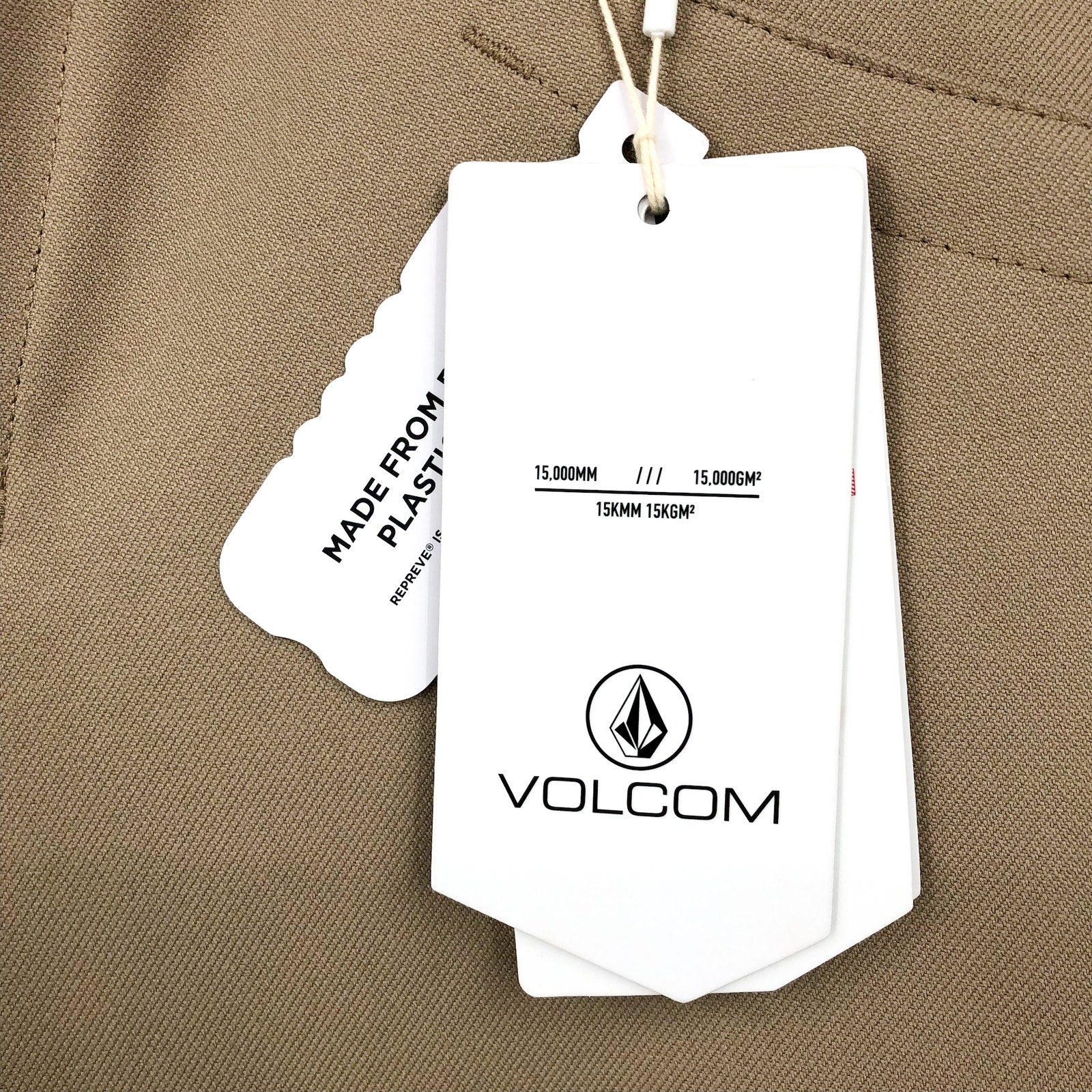 VOLCOM Women's Species Snowboard Pants Large Tan Brown Stretch Waterproof NWT