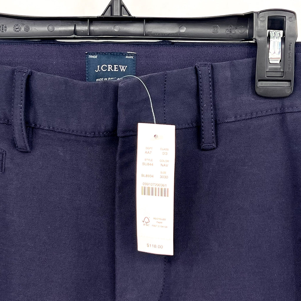 J.CREW Mens 770 Straight-Fit Tech Pants 32x30 Navy Blue Midweight BU844 NWT