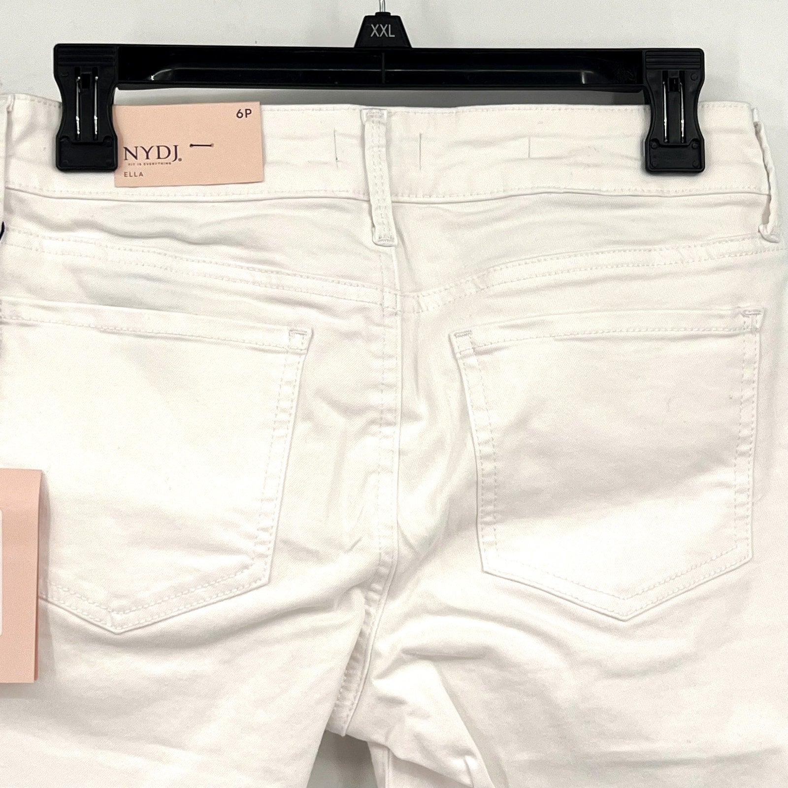 NYDJ Womens Ella Denim Shorts Size 6 PETITE Optic White 8" Inseam NWT