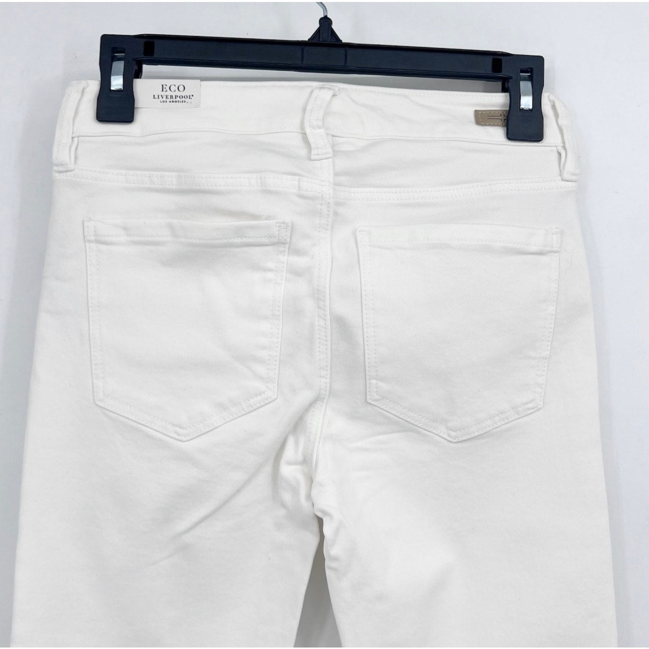 LIVERPOOL Charlie Crop Skinny Jeans Size 25 US 0 Bone White Cuff High Rise NWT