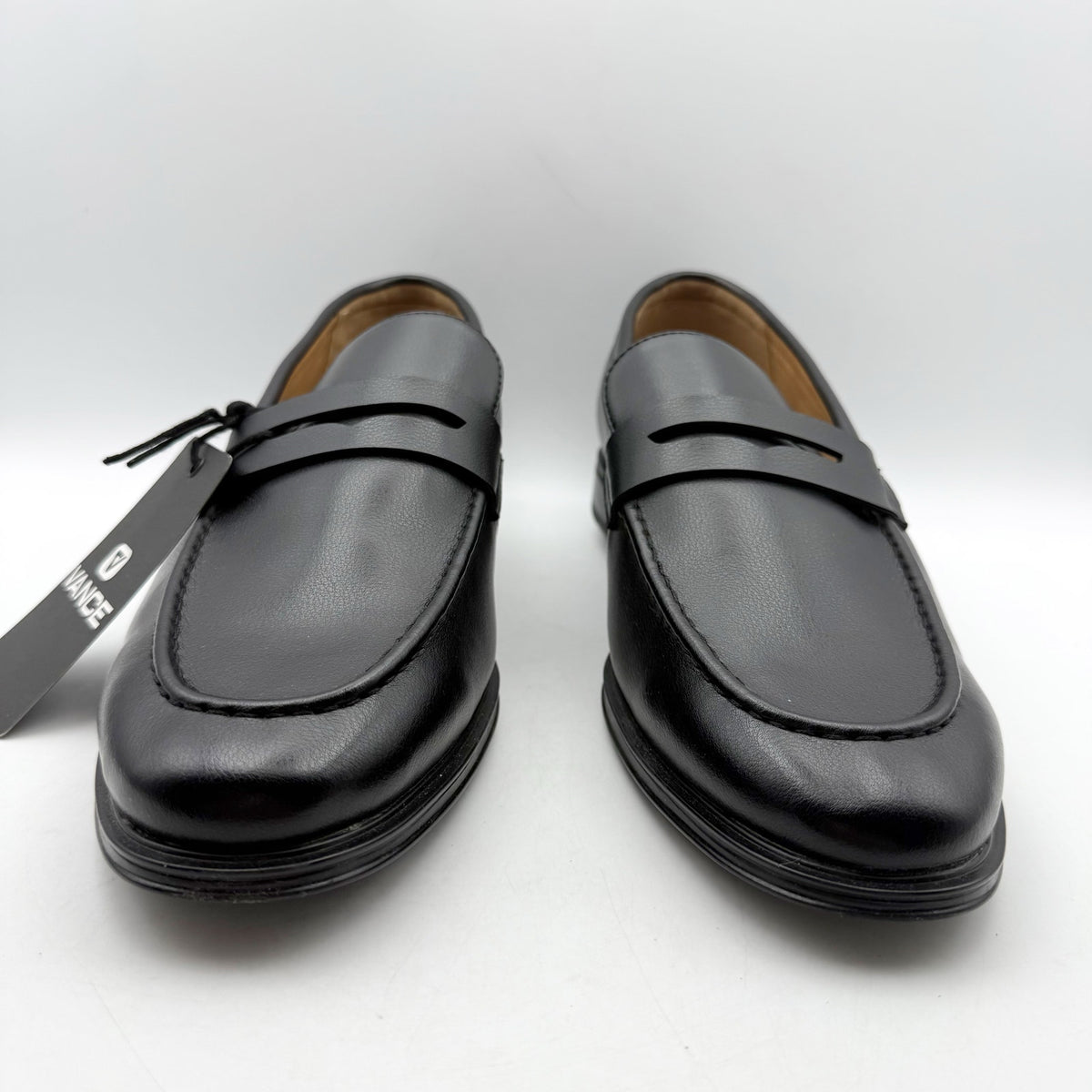 Vance Co. Mens Phineas Penny Loafers SIZE 11 WIDE EU 44 Black Leather NWOB