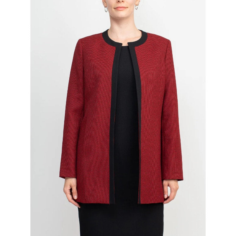 LE SUIT Mid-Length Suit Blazer Size 14 Fire Red Open Front NWT