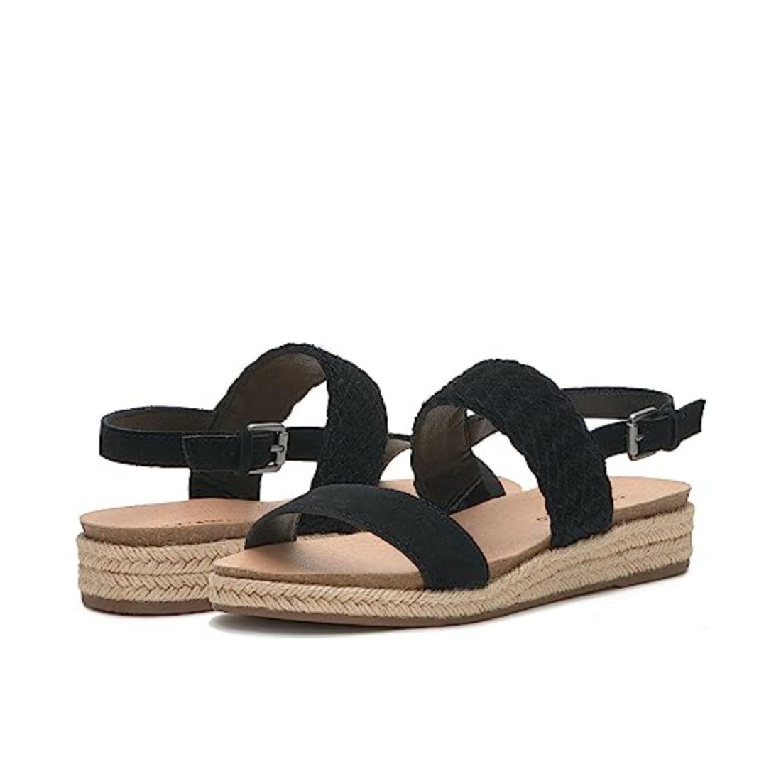 LUCKY BRAND Women's Gloreah Espadrille Sandals Size 8.5 Black Cushioned NWOB