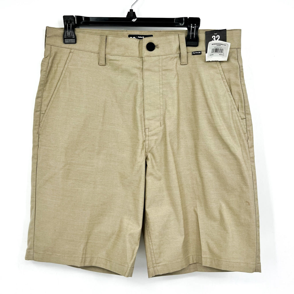 HURLEY Men's H2O-Dri Breathe 21" Walk Shorts Size 32 Light Khaki 9" Inseam NWT
