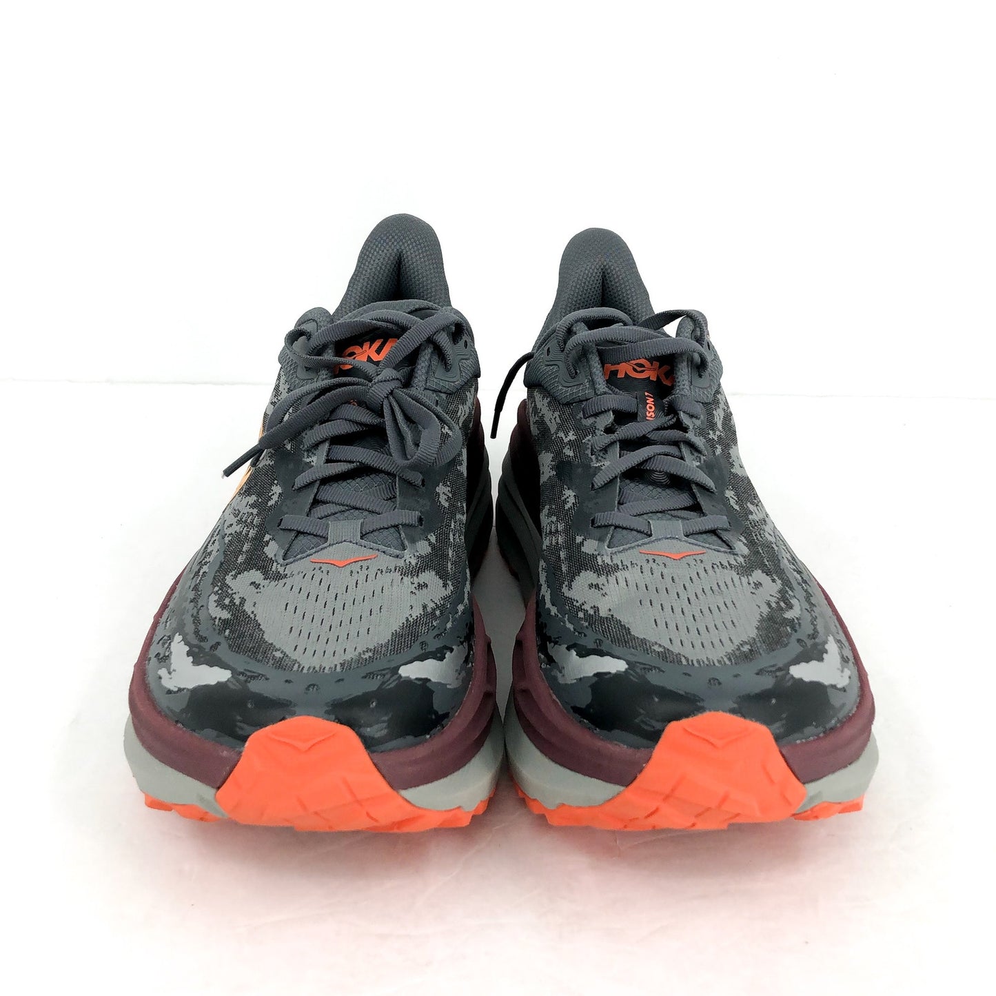 Hoka One Mens Stinson 7 Running Sneakers US 12.5 D Grey Red Athletic NIB