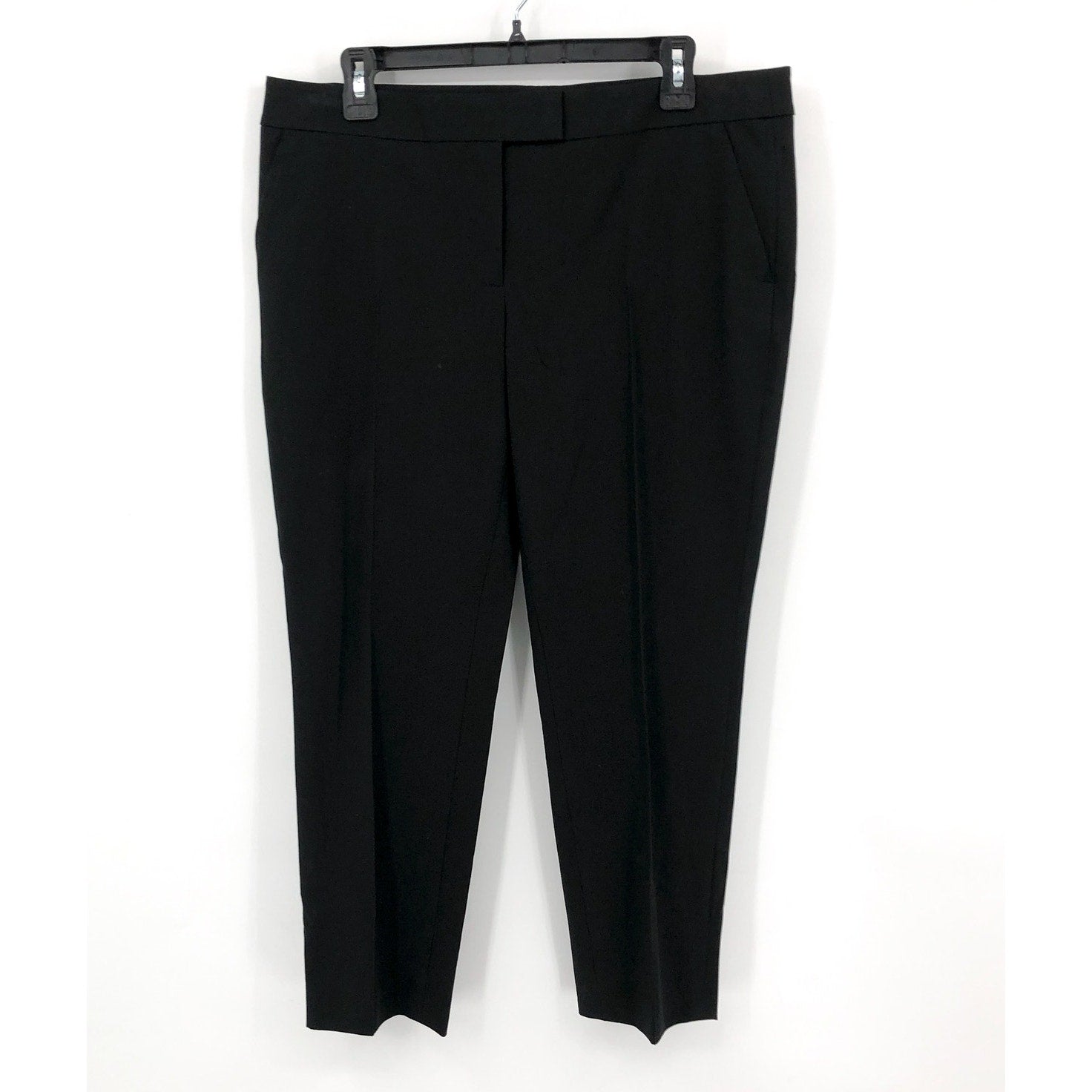 AKRIS PUNTO Womens Frankie Crop Pants Size 12 Black Stretch Cotton Trouser NWT