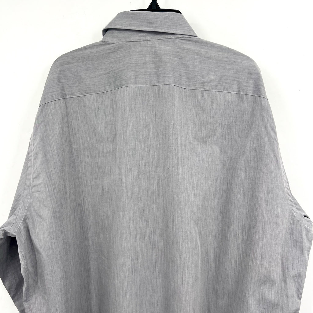 CANALI Mens Cotton Long Sleeve Dress Shirt US 44/17.5 Large Grey Button Up NWT