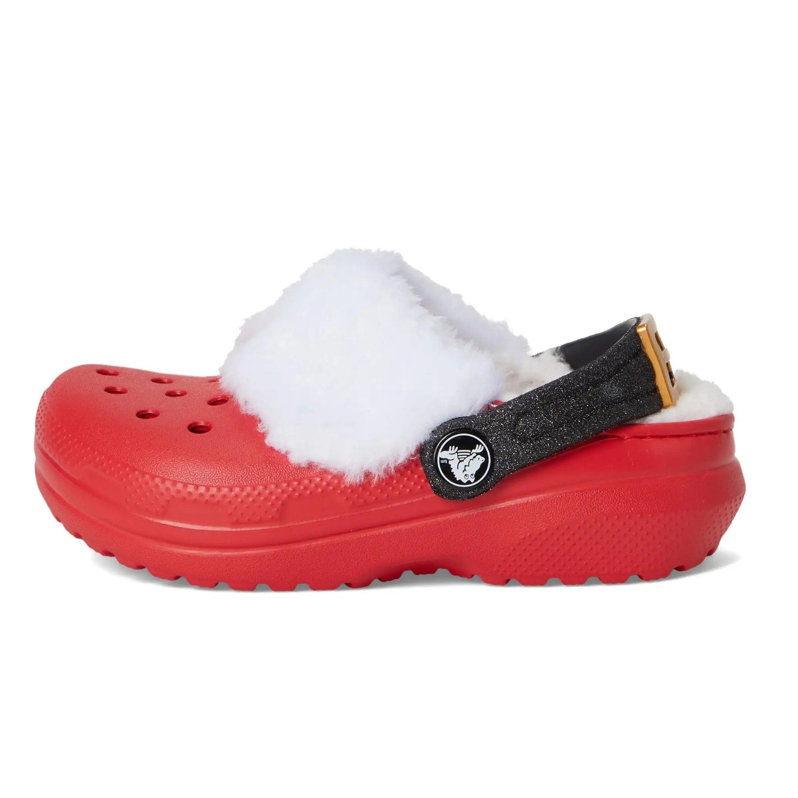 Crocs Santa Classic Clogs Unisex Kids J 1 Festive Red White Black NWT