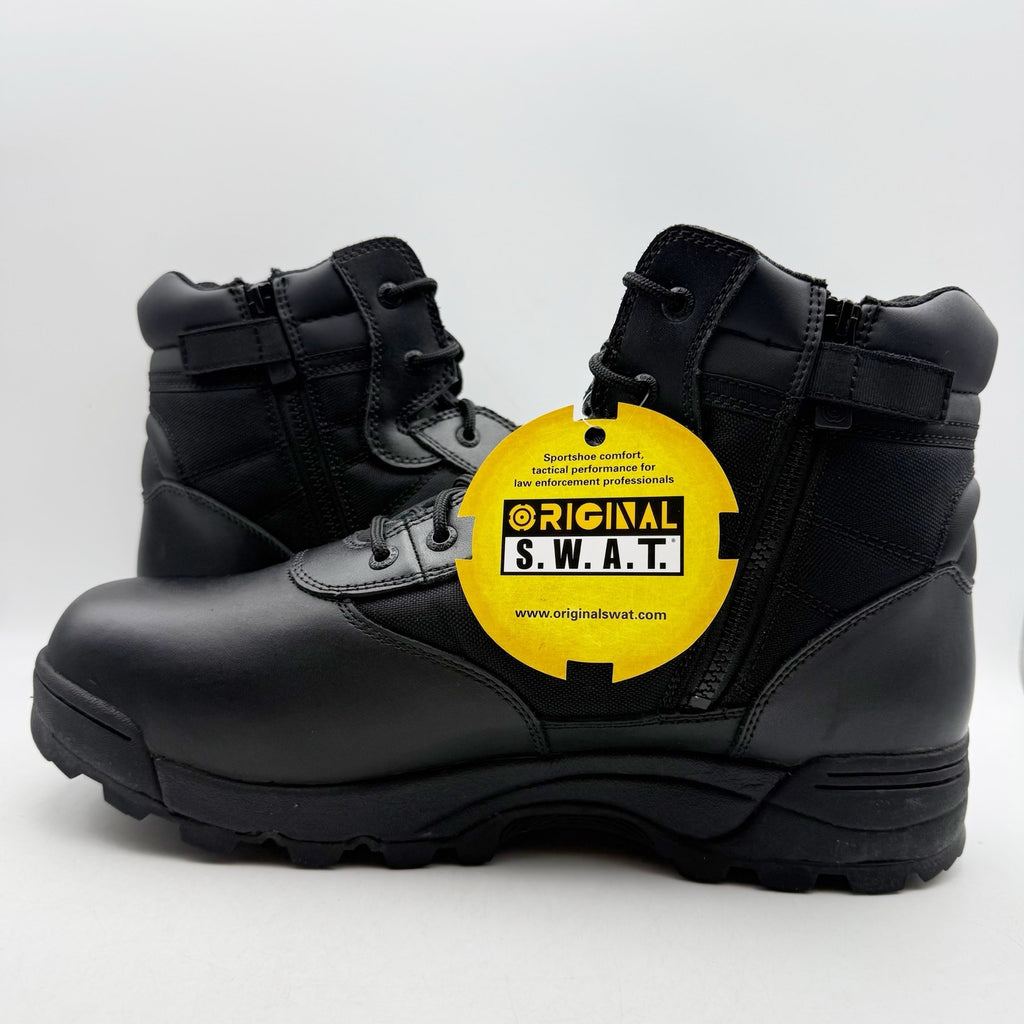Original S.W.A.T. Mens Classic 6" Boots US 15 Wide Black Side-Zip SR NIB