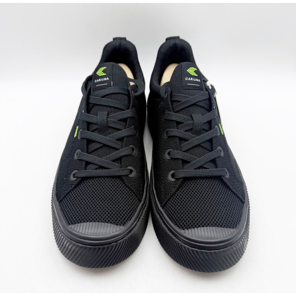 Cariuma IBI Low Casual Sneakers Mens 9.5 Womens 11 Black Bamboo Knit NIB