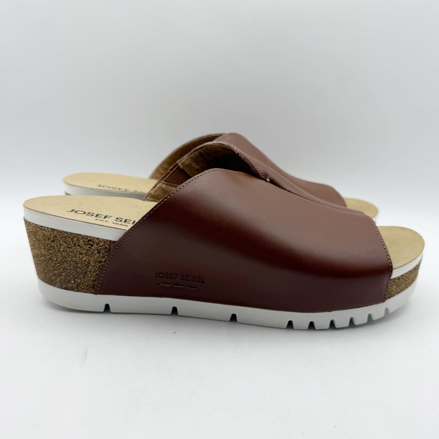 Josef Seibel Womens Quinn 01 Platform Sandals EU 42 US 11 Brown Leather NWOB