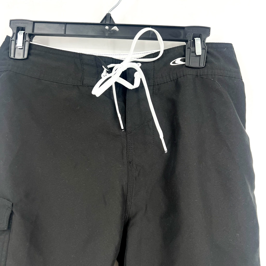 O'NEILL Men's Santa Cruz Solid 2.0 Boardshorts Size 28 Small Black White NWOT