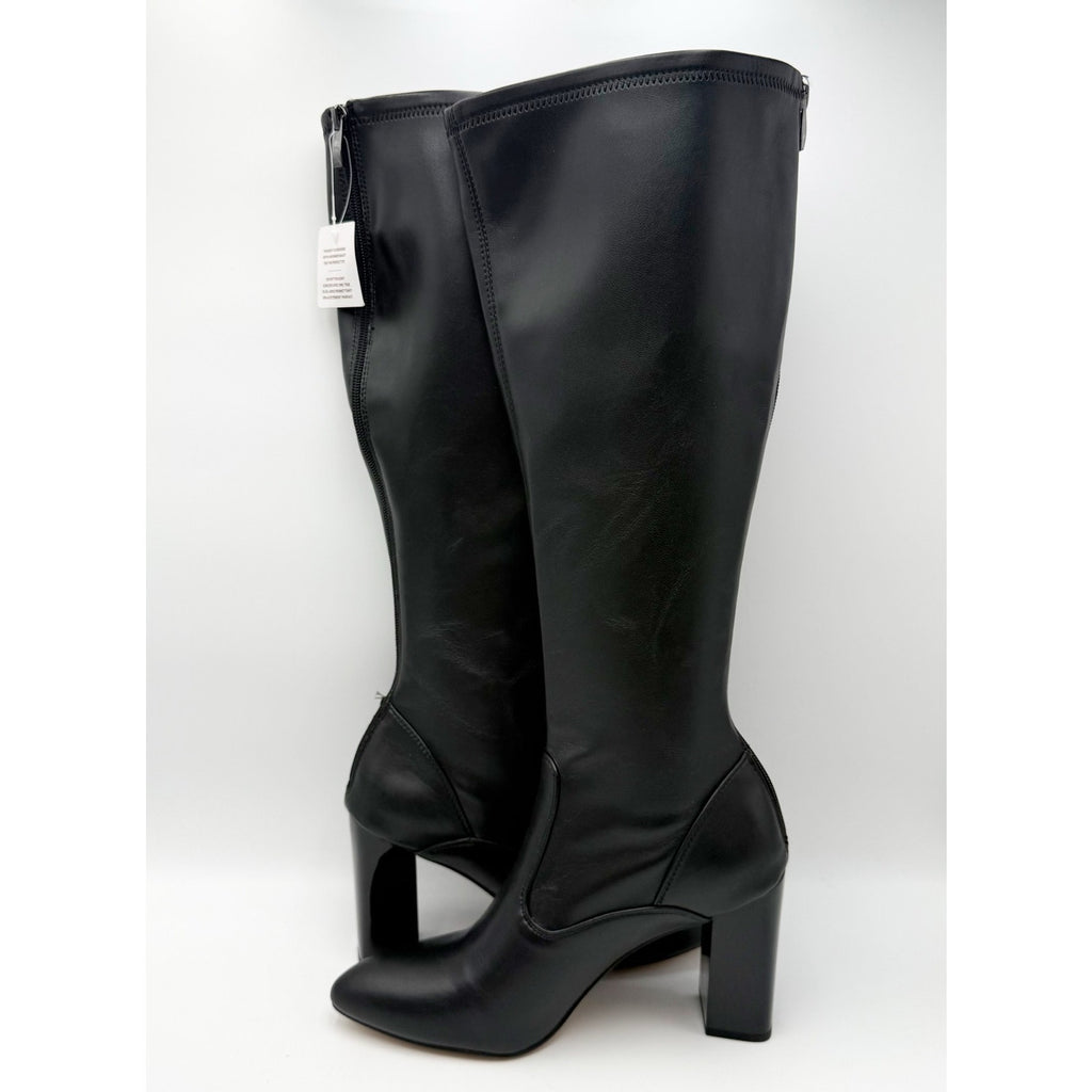 Franco Sarto Womens Katherine Knee High Boots Size 8 M WIDE CALF Black Heels NIB