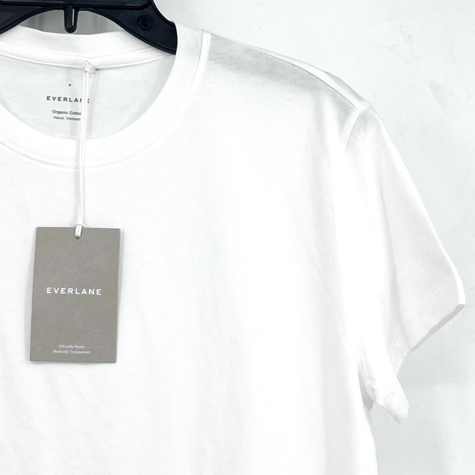 EVERLANE Women's The Box-Cut Tee Small White Essential Cotton Crewneck NWT
