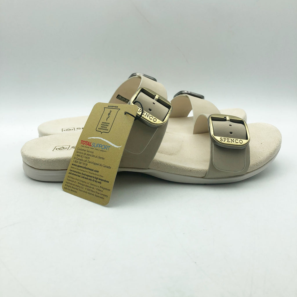 Spenco Womens Vista Slip On Sandals Size 7.5 Grey Morn Leather Comfort APMA NIB