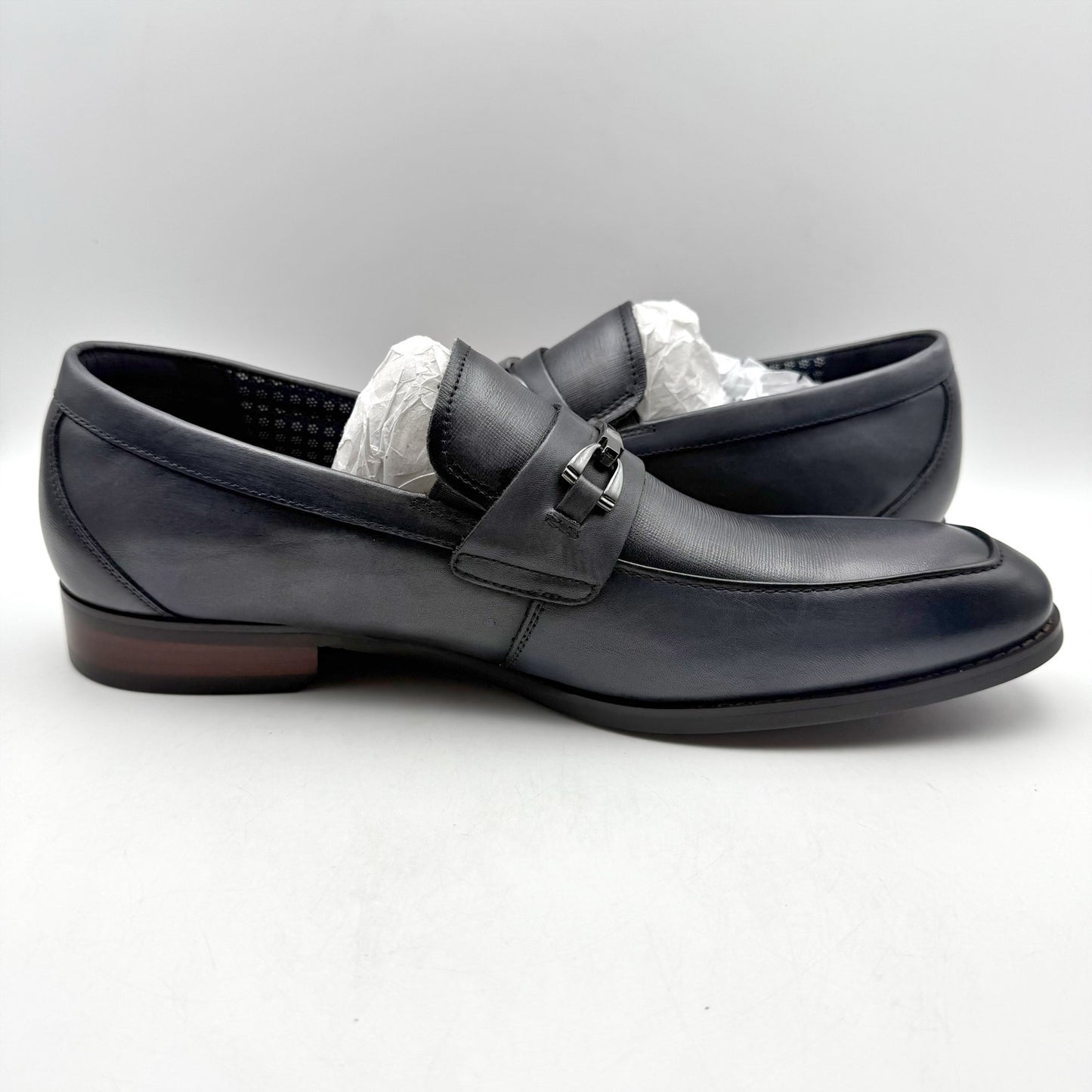 Stacy Adams Mens Kaylor Penny Slip-On Loafer US 11 M EU 44 Gray Leather NIB