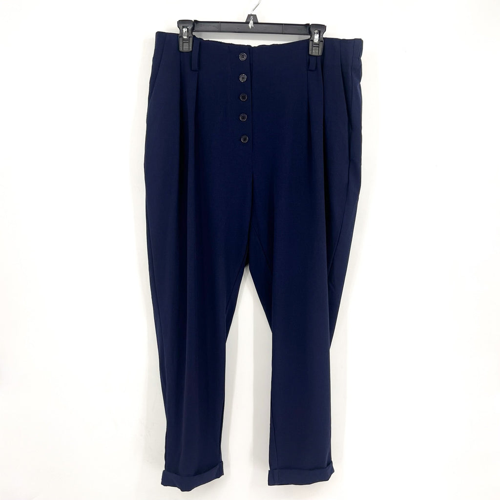 STANDARDS & PRACTICE Francine Cropped Carrot Pants Size 14 Midnight Blue NWT