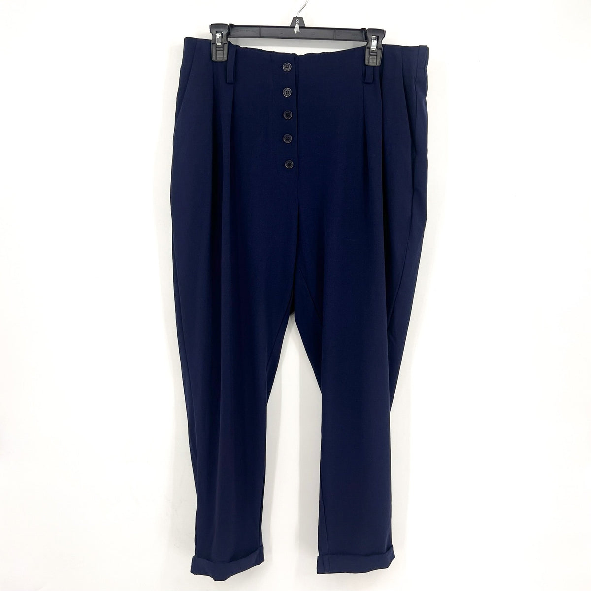 STANDARDS & PRACTICE Francine Cropped Carrot Pants Size 14 Midnight Blue NWT