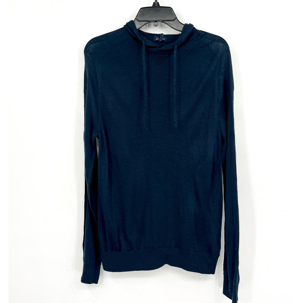 GOOD MAN BRAND Men's Merino Wool Hoodie Sweater Small Navy Blue NWT