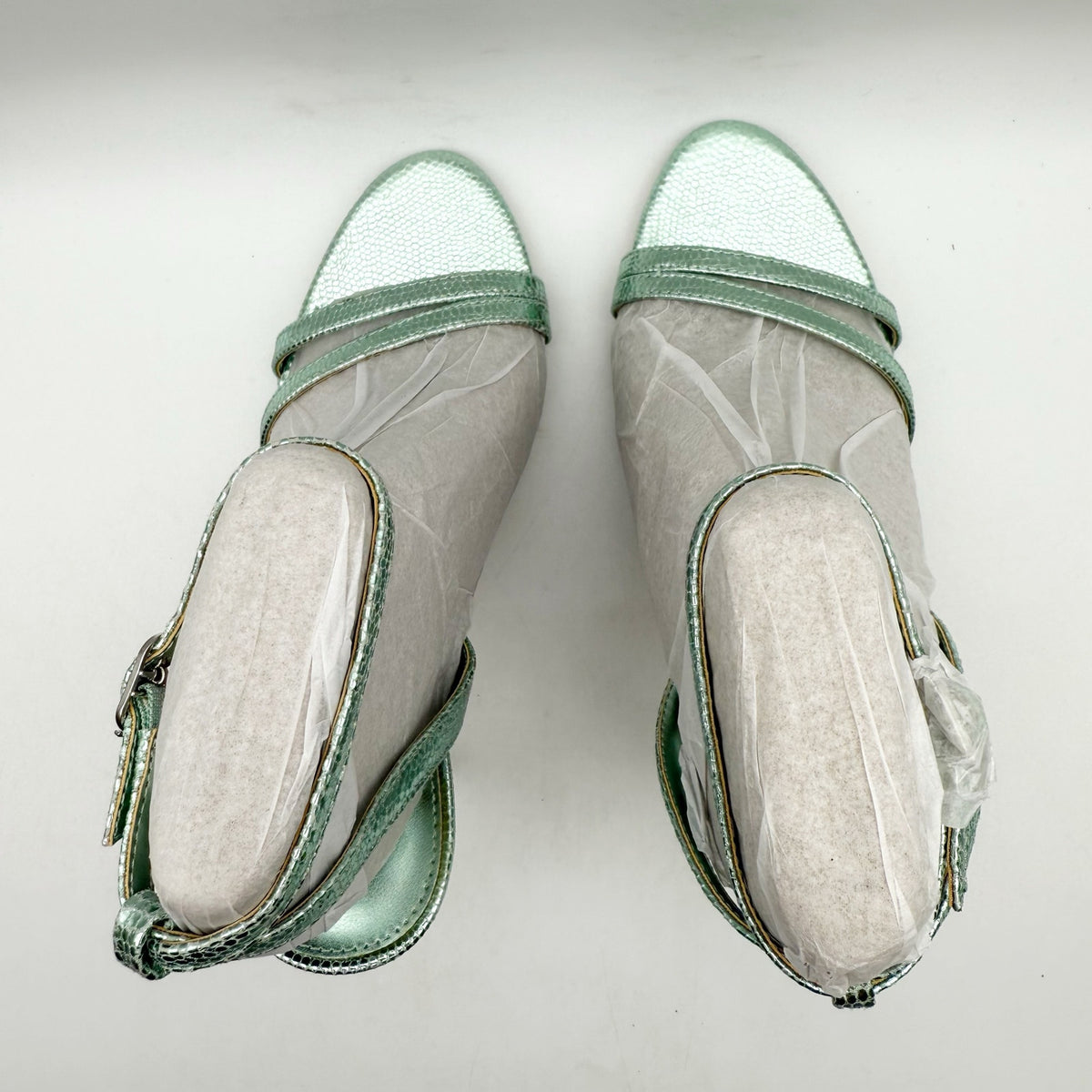 Sam Edelman Womens Gemmie Ankle Strap Heels Size 6.5 M Sea Green Sandals NIB