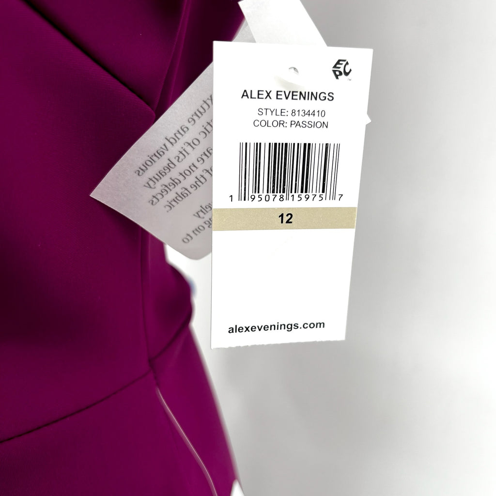 Alex Evenings Women's Short Cascade Sheath Dress Size 12 Pink Passion NWT
