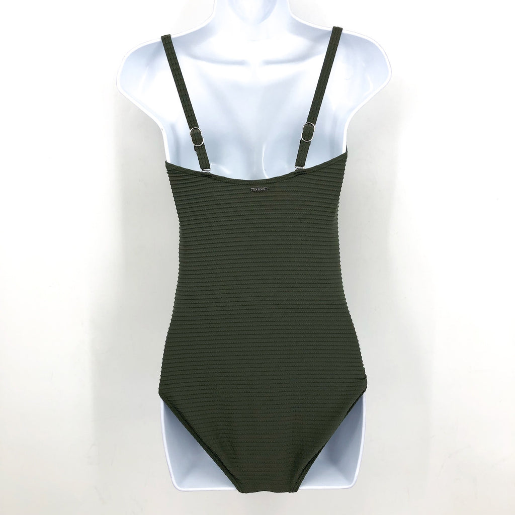 SEA LEVEL SWIM Spinnaker UBar Bandeau One Piece Swimsuit Size 6 Khaki Green NWOT